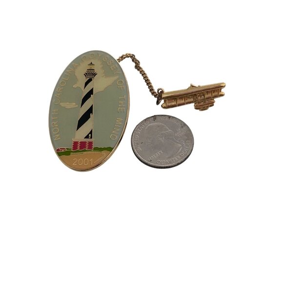 Vintage Odyssey of the Mind North Carolina Lighthouse OM OotM 2 Pin Set - Picture 2 of 3